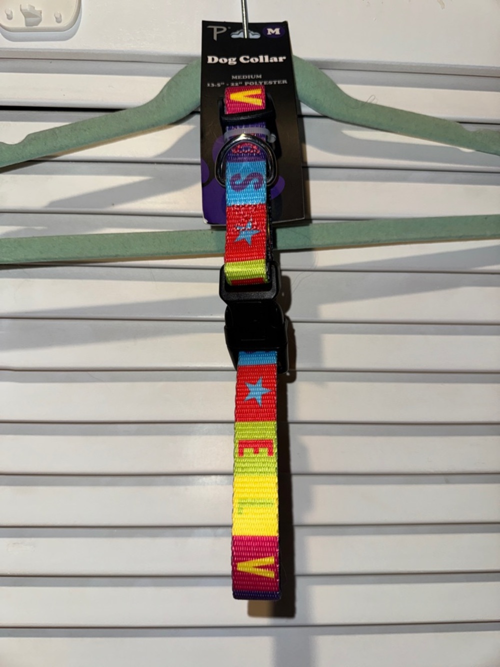 Elvis Rainbow Star Pattern Dog Collar - Medium